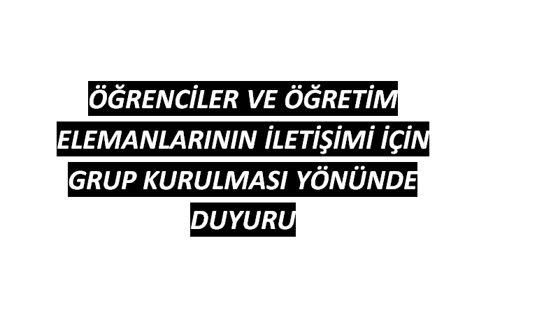 İLETİŞİM DUYURUSU